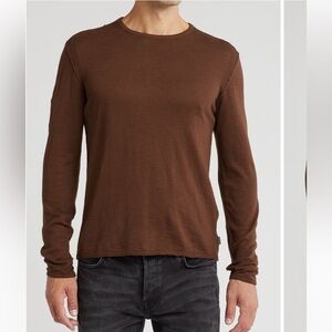 John Varvatos Eli Crewneck Organic Cotton Sweater brown Men’s XL NWT‎